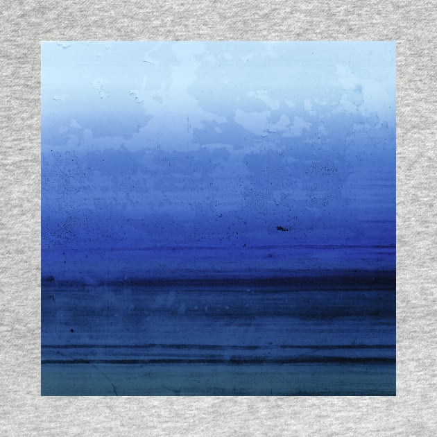 Seawall - Blue distressed abstract by WesternExposure